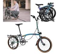 Folding bikes 16 Inch Foldable Bike Lightweight 9 Speeds Folding Bicycle Aluminium Alloy Frame Disc Brake For Men Women
