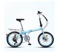 Folding bikes Adult Bicycle, 7-Speed Ultra-Light Portable Bicycle, 3-Step Quick Folding, Double-Disc Brake, Adjustable And Comfortable Saddle, 16/20 Inch 4 Colors