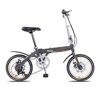 Folding bikes Bicycle, Single Speed Low Step-Through Steel Frame Foldable Compact Bicycle With Fenders And Comfort Saddle Urban Riding And Commuting,16 Inch-Gray