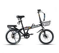 Folding bikes Bicycle Single Speed, Low Step-Through Steel Frame Foldable Compact Bicycle With Rack Comfort Saddle And Fenders Urban Riding And Commuting,16 Inch-Black