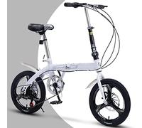 Folding bikes Foldable Bike 16 Inch High Carbon Steel Frame Easy Folding, With 6 Speed Gears Adult Portable Bicycle City Bicycle