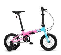 Folding Bikes For Adults 14 Inch, Foldable Bike With Double V Brake, Adjustable Height Lightweight Folding Bicycle, Fold Up Bikes City Bike For Adults Men Women Teens,Dual Brakes, Shock Absorbers