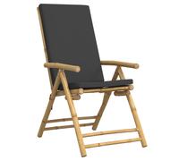 Folding Bistro Chair with Dark Cushions Foldable Dining Chair Bamboo vidaXL