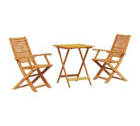 vidaXL Folding Bistro Set Folding 3 pcs Brown Solid Acacia Wood