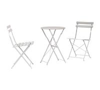 Folding Bistro Set 3 pcs Steel Outdoor Furniture Seating Garden Table vidaXL
