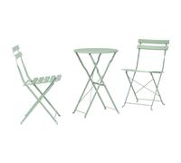 vidaXL Folding Bistro Set 3 pcs Light mint Steel