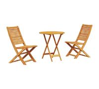 Folding Bistro Set Folding Brown Solid Acacia Wood Outdoor Furniture vidaXL