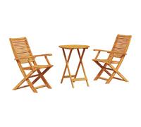 vidaXL Folding Bistro Set 3-Piece – Brown Solid Acacia Wood Outdoor Furniture