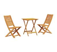 vidaXL Folding Bistro Set Folding 3 pcs Brown Solid Acacia Wood