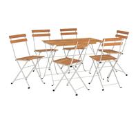 Folding Bistro Set Solid Wood Acacia and Steel Black/White 5/7 Piece vidaXL