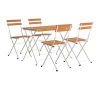 Folding Bistro Set Solid Wood Acacia and Steel Black/White 5/7 Piece vidaXL