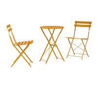 vidaXL Folding Bistro Set 3 pcs Mustard Steel, Yellow