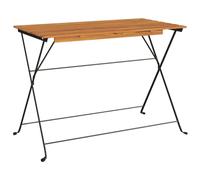 Folding Bistro Table Solid Wood Acacia and Steel Table Black/White vidaXL