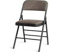 Folding Black Metal Chair Multi Functional Soft Padded Seat Compact Office Home Chair
