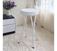 Folding Black/White Bar Stool 125kg Capacity Padded Seat 63cm Height Indoor/Outdoor Bistro Chair Compact Design for Kitchen & Counter Use