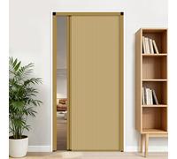 Folding Blackout Sliding Door - Privacy Room Divider for Bedroom & Bathroom Space-Saving Magnetic Closure Temporary Solution Yellow (W×H: 155×190cm)