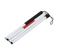 Folding Blind Cane - Reflective Red Guide Stick, Ultra Light Aluminum Alloy Walking Cane, 4 Section, High Visibility | Visually Impaired Men Women Safety Mobility