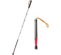 Folding Blind Cane, Telescopic Walking Canes - Reflective Film Stick with Rollers Non Slip Guide for Vision Impaired and People(No rollers,118cm)