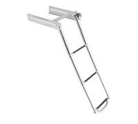Folding Boat Dock Ladder, 304 Stainless Steel 3 Step Boat Boarding Ladder, 660lbs Load Capacity, Heavy Duty Marine Rear Entry Inboard Ladders Swim Ladders for Speedboats, Yachts