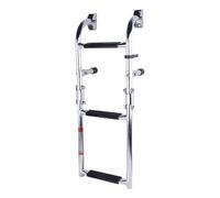 Folding Boat Ladder, 2+1 Step Stainless Steel Pontoon Accessory, Durable Swimming Pool Step Ladder for Water Sports, Lake House Dock, Boarding, Diving