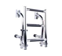 Folding Boat Ladder | Stainless Steel 2+1 Steps Pool Accessory | Heavy Duty Folding Yacht Ladder | For Swimmers, Divers, Boaters, Lake House, Swimming, Swimming
