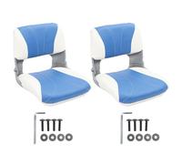 Folding Boat Seat, High Back Fold Down Boat Chair, Water Resistant UV Proof Portable Comfortable Seat with Memory Foam for Pontoons Kayaks Yacht and Marine Use
