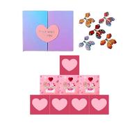 Folding Bounce Valentine Box, Birthday Supplies, Red Envelope Bouncing Box, for Partners Wives Husbands Birthday Proposal Graduation Wedding Commemoration