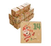 Folding Box Advent Calendar Online I Advent Calendar with 24 Self-Fillable Gift Boxes I DIY Christmas Boxes Made of Kraft Paper 7 x 7 x 7 cm with Numbers 1-24 I for a Creative Advent Season