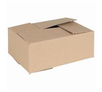 Folding Box Brown Cardboard 25 x 17.5 x 10 cm Storage Boxes 50 Pack Collapsible