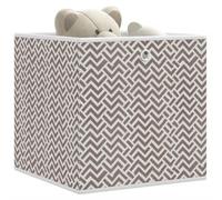 Folding Boxes, Storage Boxes, Pack of 10, Brown, 32 x 32 x 32 cm, Fleece, Foldable, Space-Saving with Round Eyelets, Organiser for Kitchen, Bathroom, Bedroom, Office, Shelf, Cupboard
