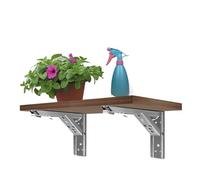 Folding Brackets 8/10/12/14Inch Adjustable Wall Mounted Triangle Folding Angle Bracket Bench Table Shelf Bracket Furniture Heavy Support Hardware for Folding(Black 14 inch)
