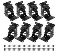 Folding Brackets, 8 Pcs Folding Table Legs, 90 Degree Foldable Furniture Leg Hinges, Self-Locking Extension Support for Table Bed Leg, Foldable Hinge Hardware Support Brackets for Work Bench(Black)