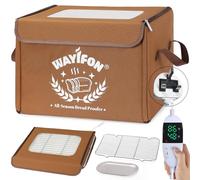 Folding Bread Proofing Box 20.0-55.0 °C Temp Control & 99H Timer, Dough Proofer Box for Sourdough, Bread Baking, Pizza, Yogurt, Kombucha 6-Layer Fabric, Brown