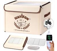 Folding Bread Proofing Box 20.0-55.0 °C Temp Control & 99H Timer, Dough Proofer Box for Sourdough, Bread Baking, Pizza, Yogurt, Kombucha 6-Layer Fabric, Beige