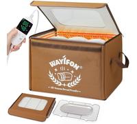 Folding Bread Proofing Box 20.0-55.0 °C Temp Control & 99H Timer, Wanbaker Dough Proofer Box for Sourdough, Bread Baking, Pizza, Yogurt, Kombucha 6-Layer Fabric, Brown