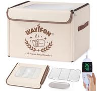 Folding Bread Proofing Box 20.0-55.0 °C Temp Control & 99H Timer, Wanbaker Dough Proofer Box for Sourdough, Bread Baking, Pizza, Yogurt, Kombucha 6-Layer Fabric, Beige