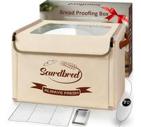 Folding Bread Proofing Box, Dough Proofer 68-104°F Temp Control & 48H Timer, Sourdough Starter Warmer with Metal Rack, Foldable Proofing Basket for Baking Pizza Yogurt Kombucha Soften Butter Choc