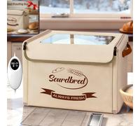 Folding Bread Proofing Box, Dough Proofer 68-104°F Temp Control & 48H Timer, Sourdough Starter Warmer with Metal Rack, Foldable Proofing Basket for Baking Pizza Yogurt Kombucha Soften Butter Choc