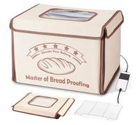Folding Bread Proofing Box, Dough Proofer with Metal Rack, 50-131℉ Temp Control, 48H Timer, for Sourdough, Bread, Pizza, Yogurt