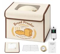 Folding Bread Proofing Box with 50-113℉ Temp Control & 48H Timer, Dough Proofer with Hygrometer, Metal Rack, Recipes, Sourdough Starter Warmer Sourdough Proofer Box for Making Bread, Pizza, Yogurt