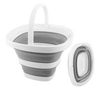 Folding Bucket 5L, Collapsible Bucket Silicone Portable Cleaning Buckets, Space-saving Mop Water Buckets with Handle for Cleaning Laundry Gardening Outdoor Camping Beach Sand Playing
