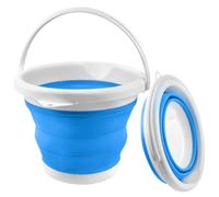 Folding Bucket 5L, Silicone Collapsible Bucket Portable Cleaning Buckets with Handle, Space-saving Water Mop Buckets for RV Home Outdoor Camping Beach Car Washing Laundry Wash Tub for Cleaning