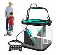 Folding Bucket, Foldable Roach Bucket for Live Bait | Fishing Container, Outdoor Camping Bucket with Handle, Fishing Protection Bucket for Fishing Bait Fishing