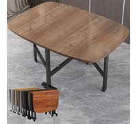 Folding Cact Drop Leaf Table for Indoor & Outdoor Use, Space-Saving Dining Table with Chairs, Perfect for Work, Study & Dining, Brown, 39"x23"