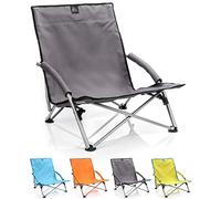 Folding Camp Chair Sunbed Lightweight Durable Outdoor Seat Perfect For Camping Beach Festivals Garden Caravan Trips Fishing BBQ With Carry Bag Light Portable Adults Kids (55 x 66 x 51 cm, Grey)