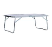 Folding Camp Stool Silver Anodized Aluminium 28x26x39cm Slatted Top Foldable New
