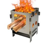 Folding Campfire Grill, Portable Camping Grill, Camping Stove with Burner, Safe Camping Grill Compact Camping Stove Outdoor Cooking Easy to Clean Riscald