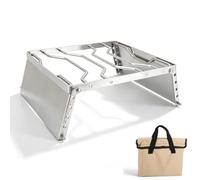 Folding Campfire Grill, Stainless Steel Grate Portable Camping Grill Camping Pot Stand Camp Fire Cooking Racks Firepit Grill Grate with Carrying Bag for Outdoor Cooking Backpacking Hiking Picnics BBQ
