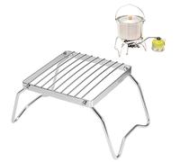 Folding Campfire Grill, Stainless Steel Portable BBQ Grill Rack | Foldable Camp Grill with Storage Bag, BBQ Rack for Camping, Picnic, Backyard, Backpacking, Outdoor Parties, Trips, Beaches