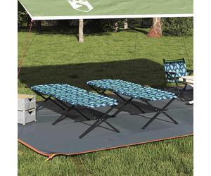 Folding Camping Bed 2 pcs Forest 210 x 80 x 46 cm Oxford fabric